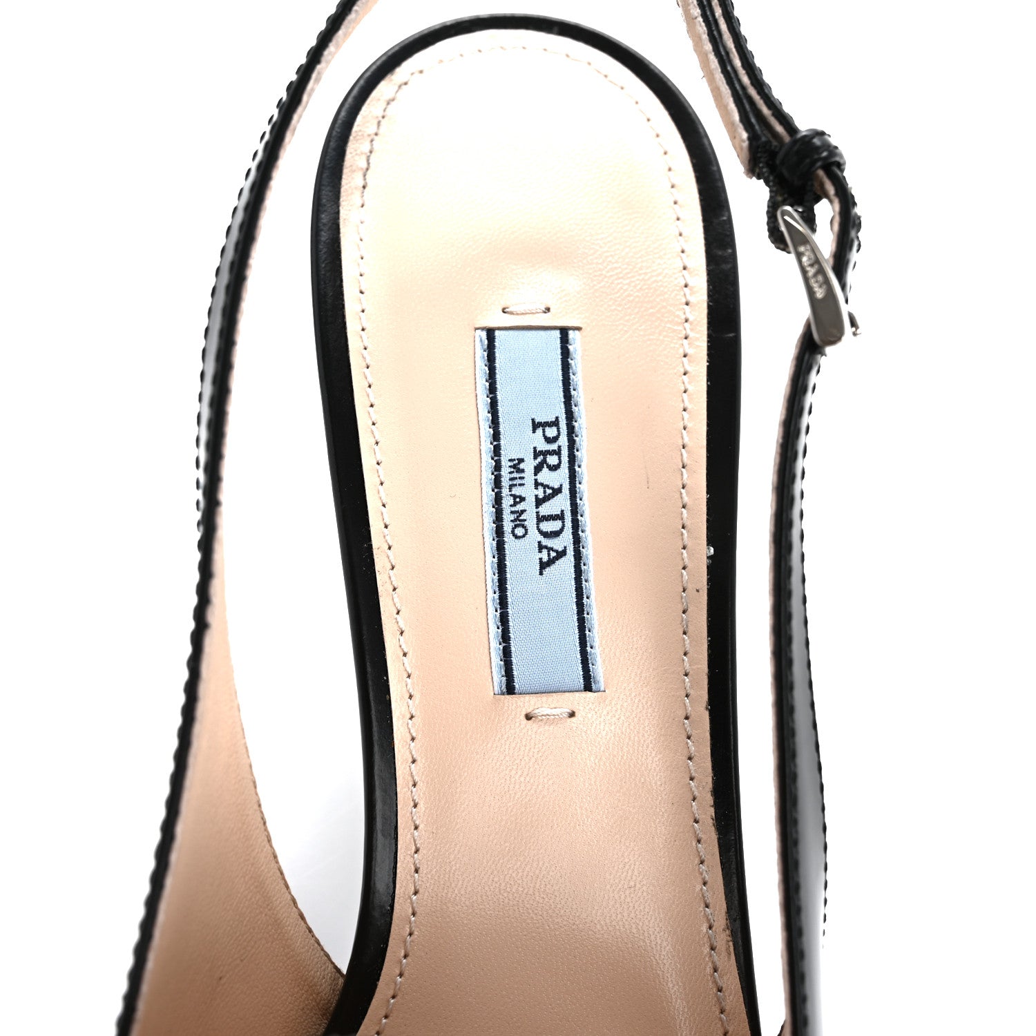 Prada Spazzolato Studded Slingback Pumps 39 Black 7 of 10