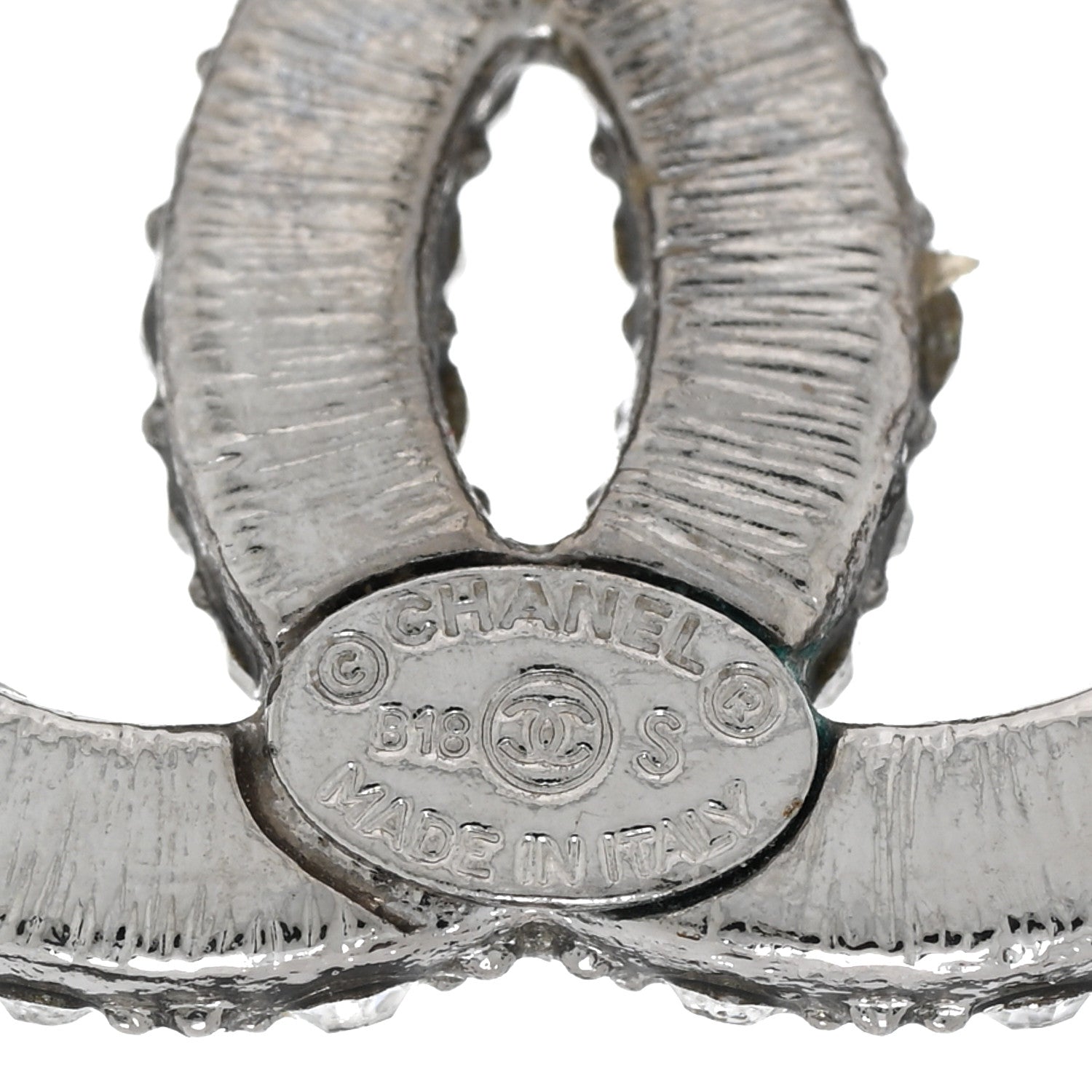 Chanel Crystal CC Treasure Chest Earrings Silver 4 of 5