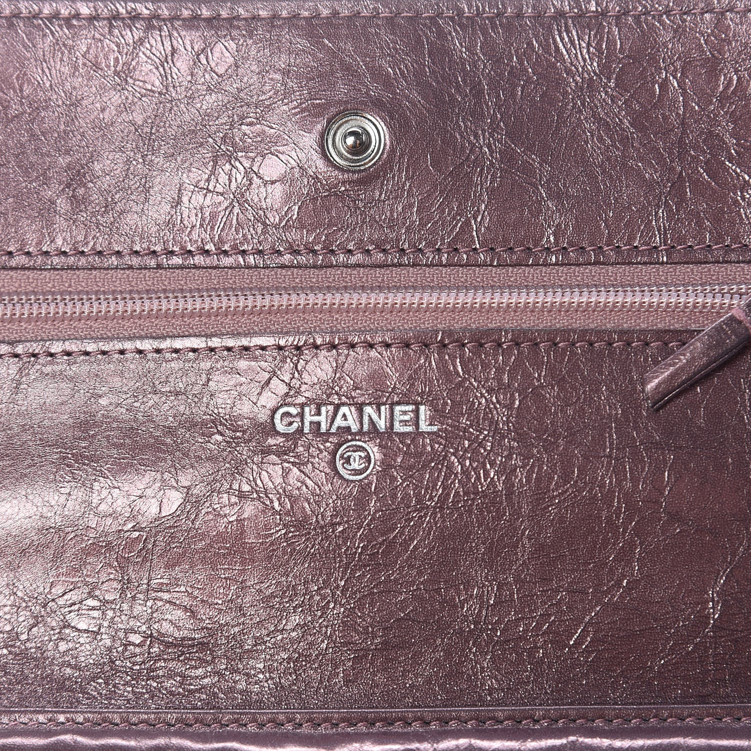 Chanel Metallic Aged Calfskin Quilted Reissue Wallet On Chain WOC Dark Pink 6 of 10