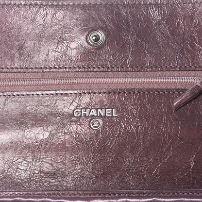 Chanel Metallic Aged Calfskin Quilted Reissue Wallet On Chain WOC Dark Pink 6 of 10