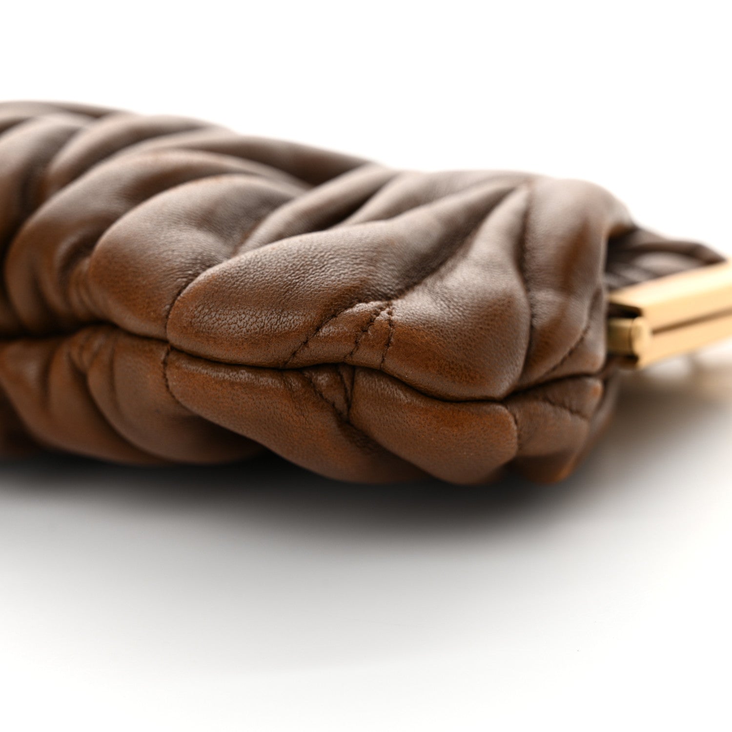 Miu Miu Nappa Matelasse Clutch Cognac 9 of 13
