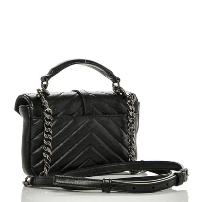 Saint Laurent Calfskin Matelasse Chevron Heart Patchwork Monogram College Chain Wallet Black 3 of 6