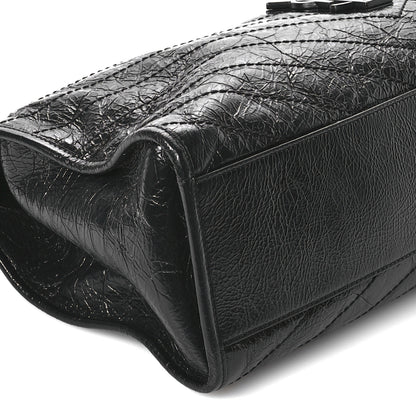 Saint Laurent Crinkled Calfskin Matelasse Monogram Large Niki Shopper Tote Black 9 of 10