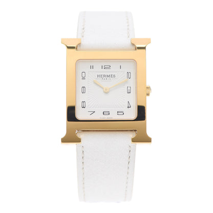 Hermes Stainless Steel Epsom 26mm Heure H Hour Quartz Watch Blanc 1 of 5