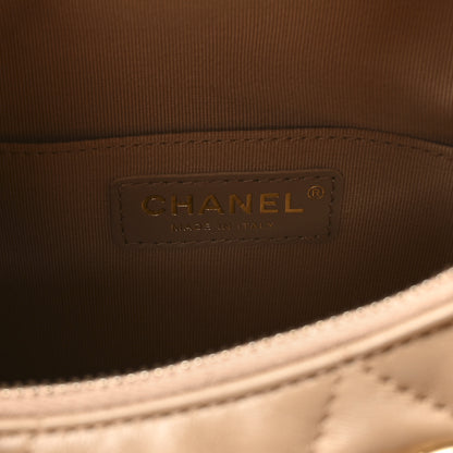 Chanel Lambskin Quilted Hobo Beige 5 of 10