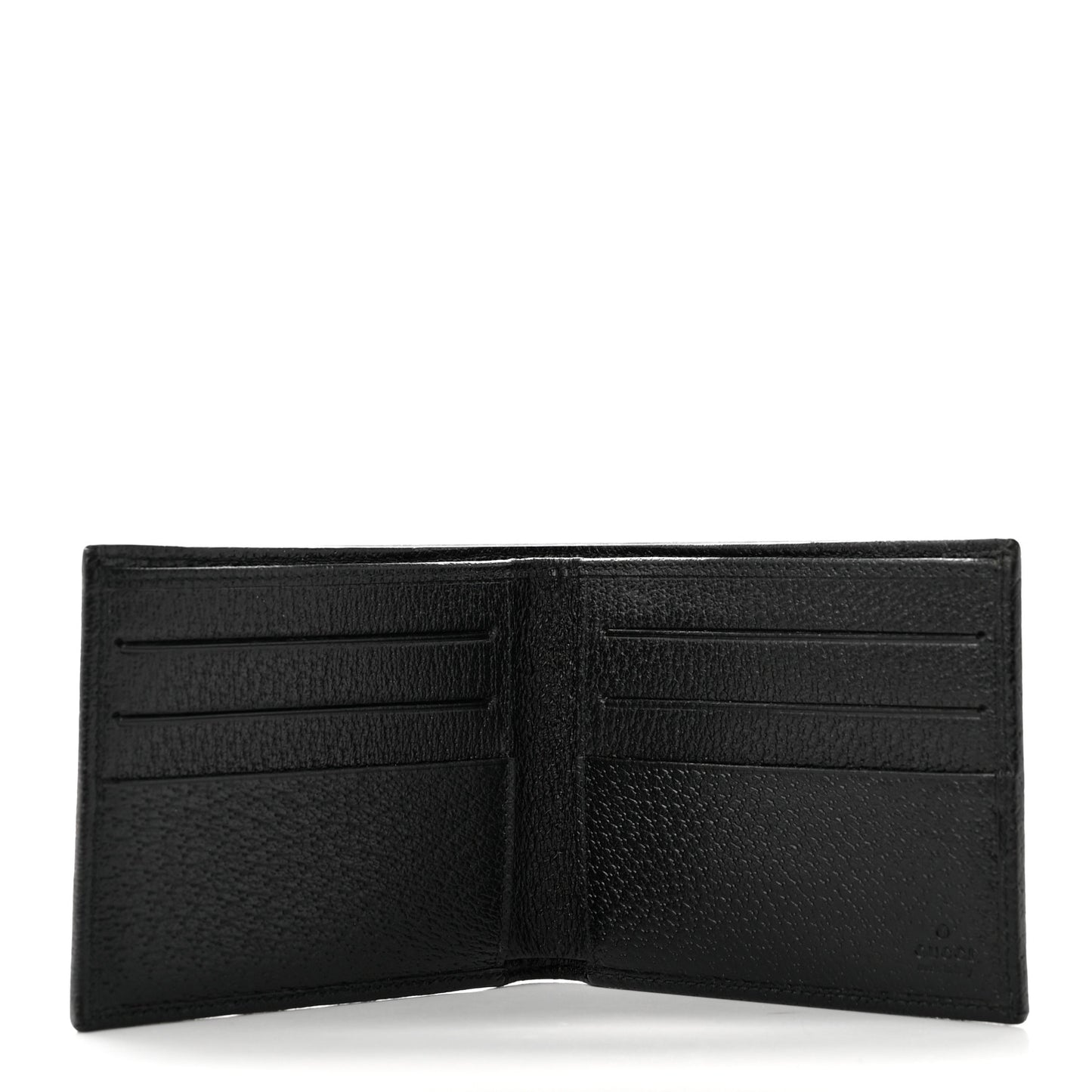 Calfskin Boar Effect Bi-Fold Wallet Black