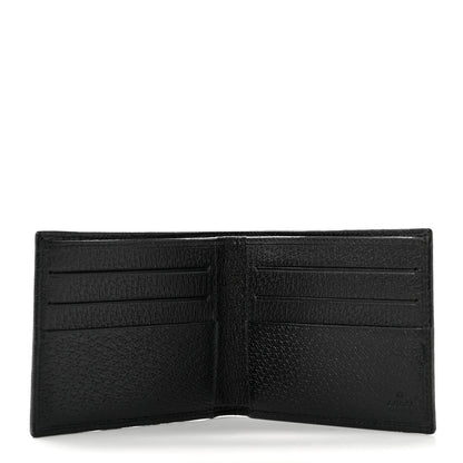 Gucci Calfskin Boar Effect Bi-Fold Wallet Black 5 of 7