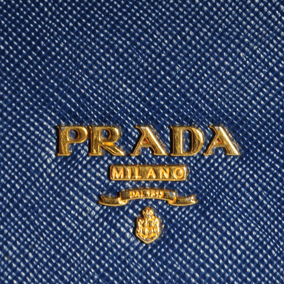 Prada Saffiano Metal Continental Flap Wallet Cobalto 7 of 8