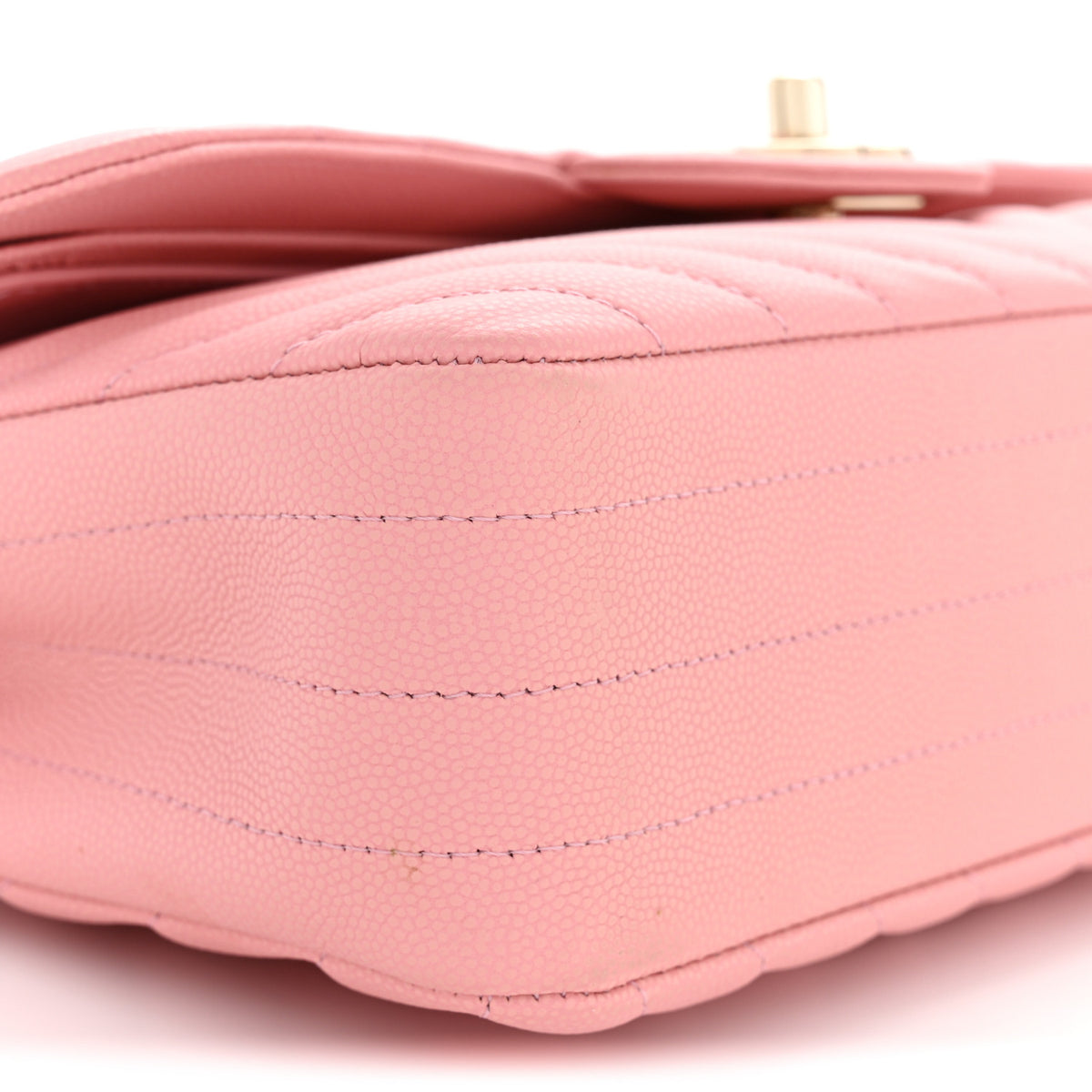 Chanel Caviar Chevron Quilted Small Double Flap Pink 9 of 11