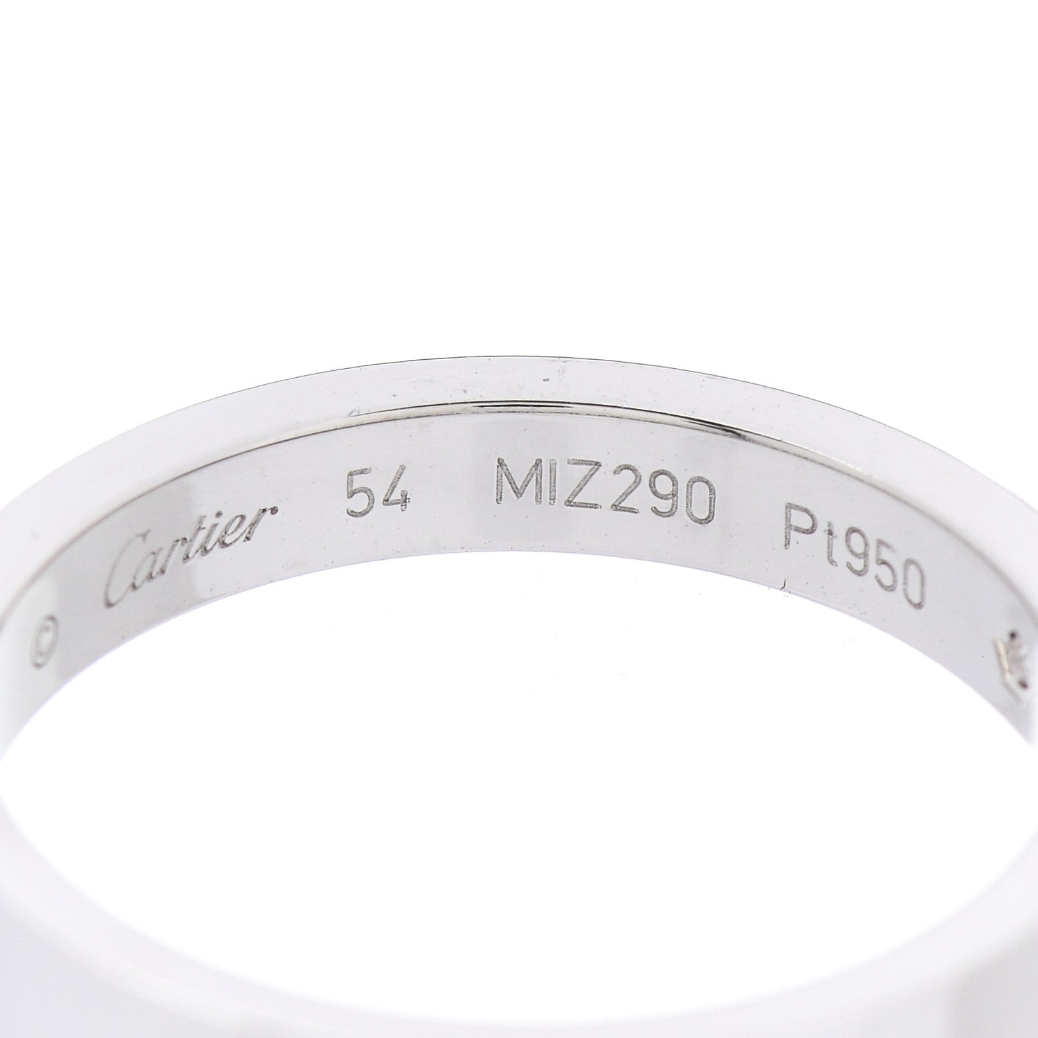 Cartier Platinum Diamond 3mm C De Cartier Wedding Band Ring 54 7 4 of 4