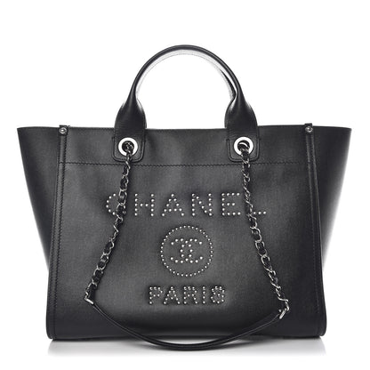 Chanel Caviar Small Studded Deauville Tote Black 1 of 9