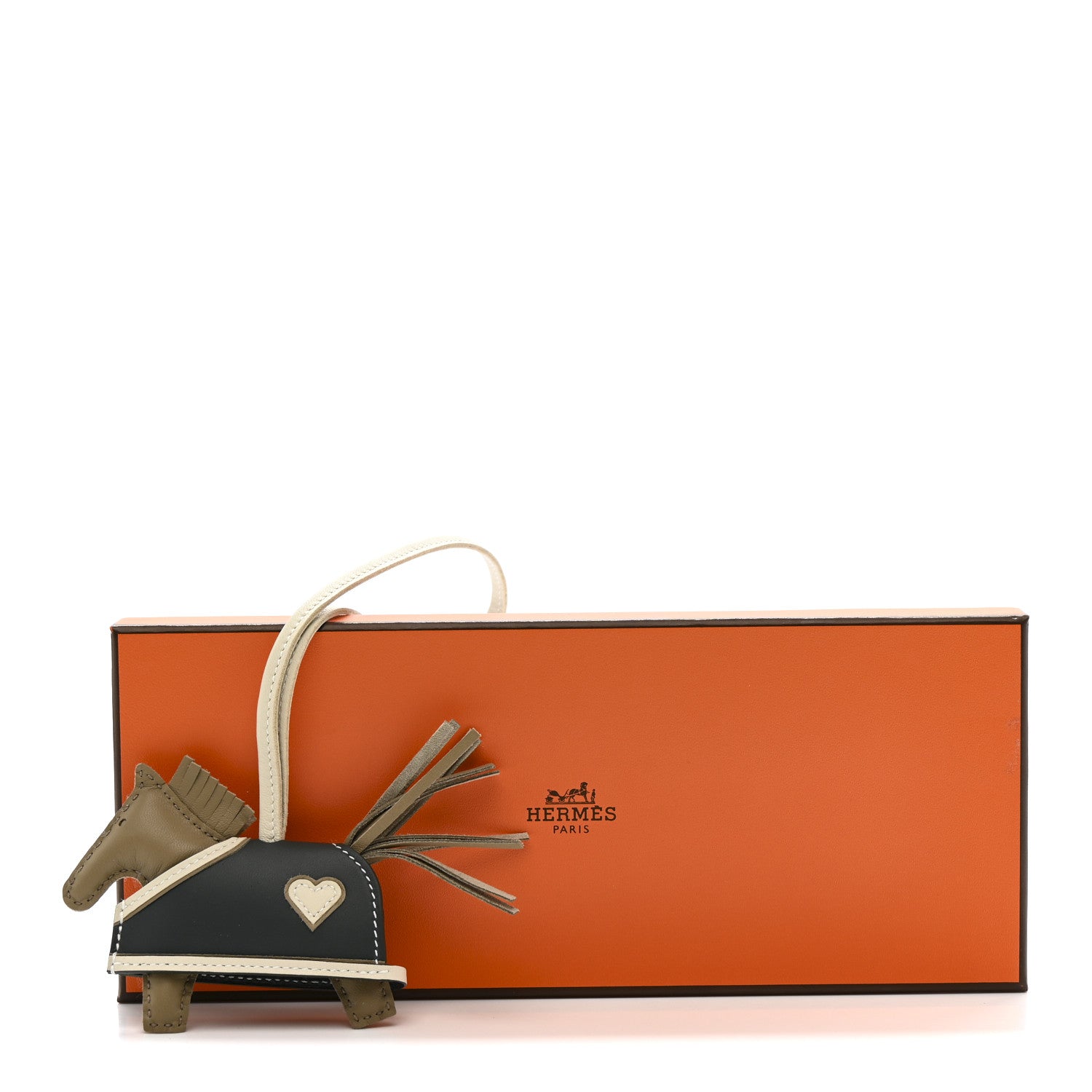 Hermes Milo Lambskin Grigri Rodeo Robeo Coeur Bag Charm PM Beige Marfa Craie Vert Mangrove 5 of 5