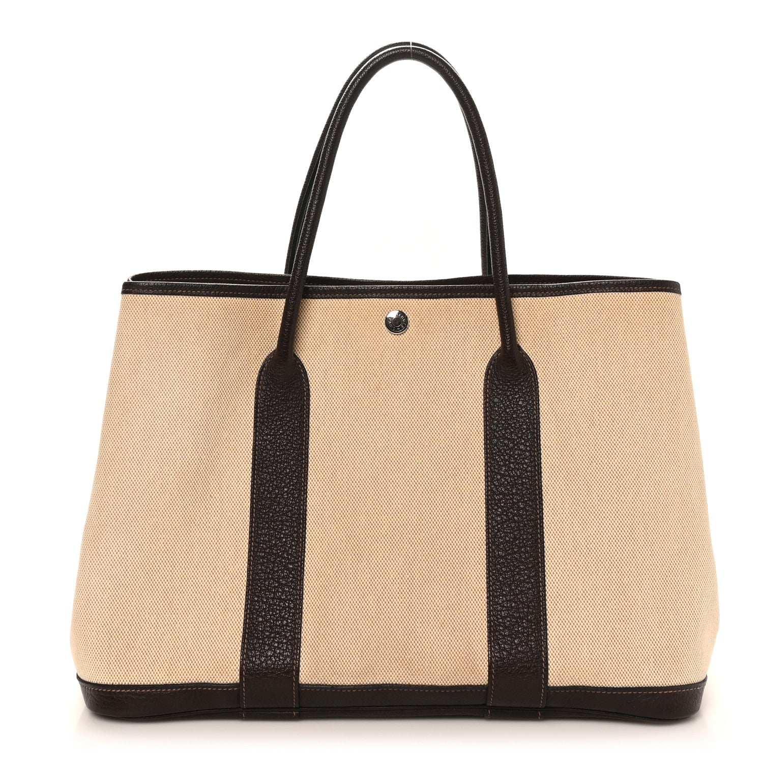Hermes Toile Buffle Gala Garden Party Tote 36 MM Marron Fonce 1 of 11