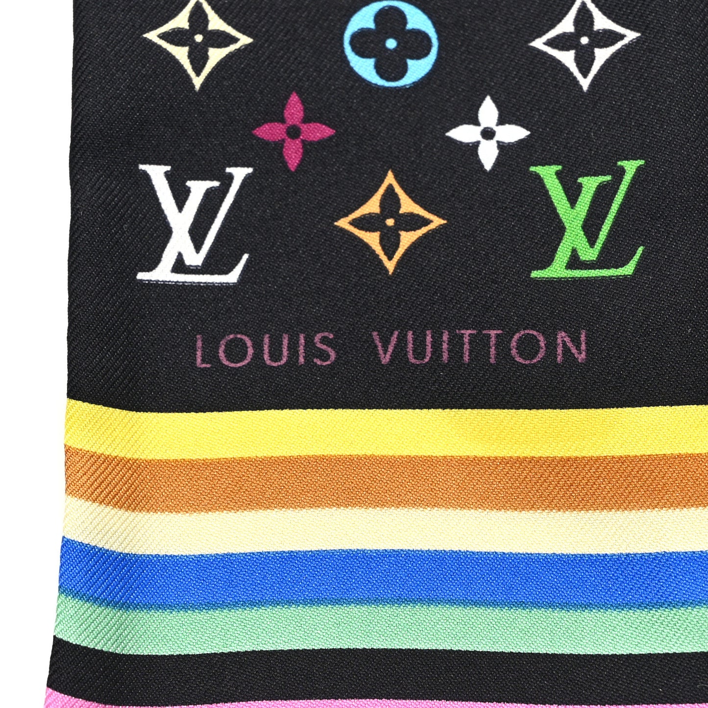 Silk Monogram Multicolor Bandeau Black