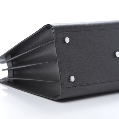 Saint Laurent Grained Calfskin Small Sac De Jour Coal 8 of 9