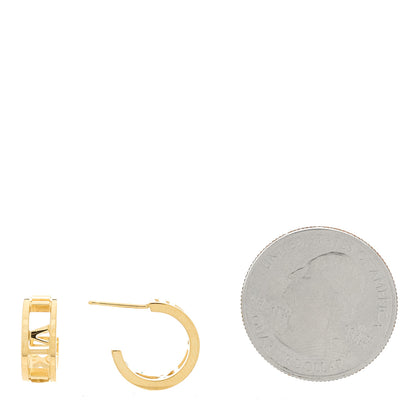 Tiffany 18K Yellow Gold Mini Atlas Hoop Earrings 2 of 4