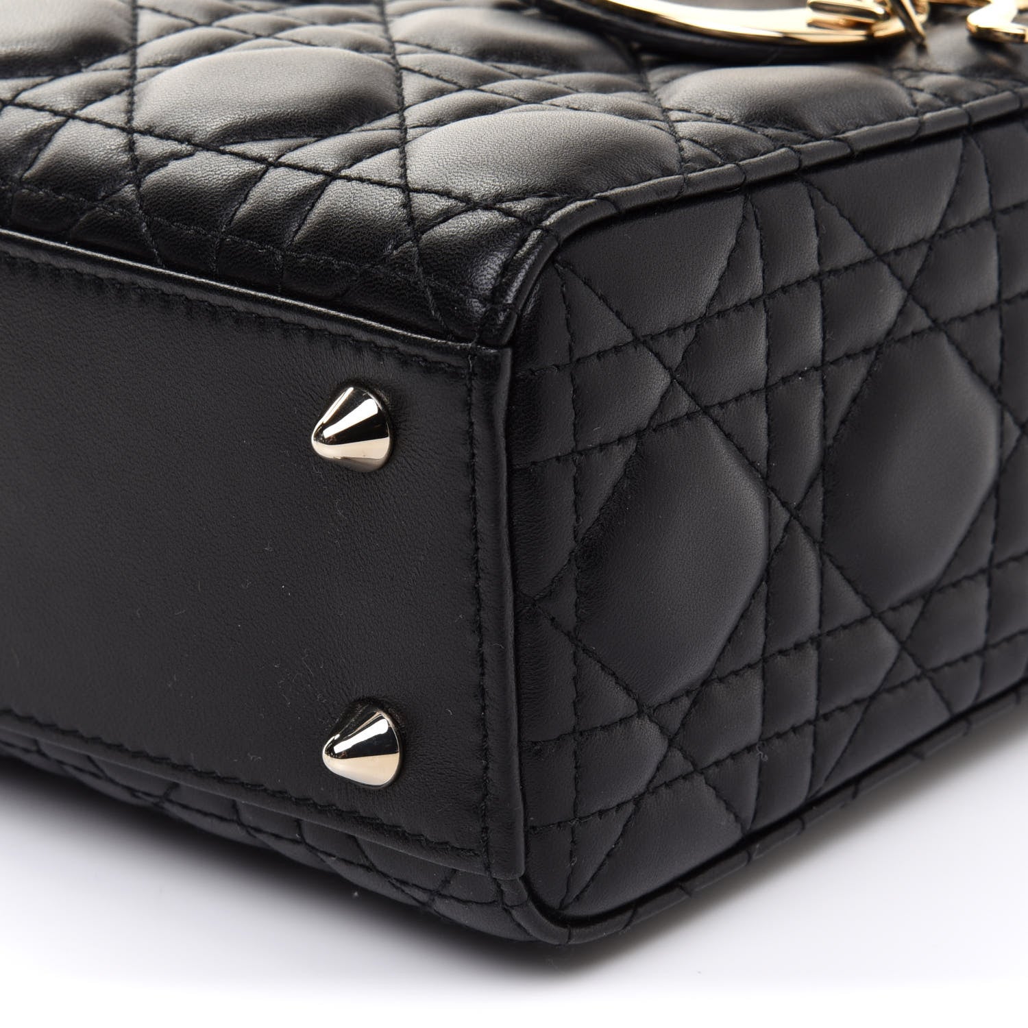 Christian Dior Lambskin Cannage Small My ABCDior Lady Dior Black 10 of 11