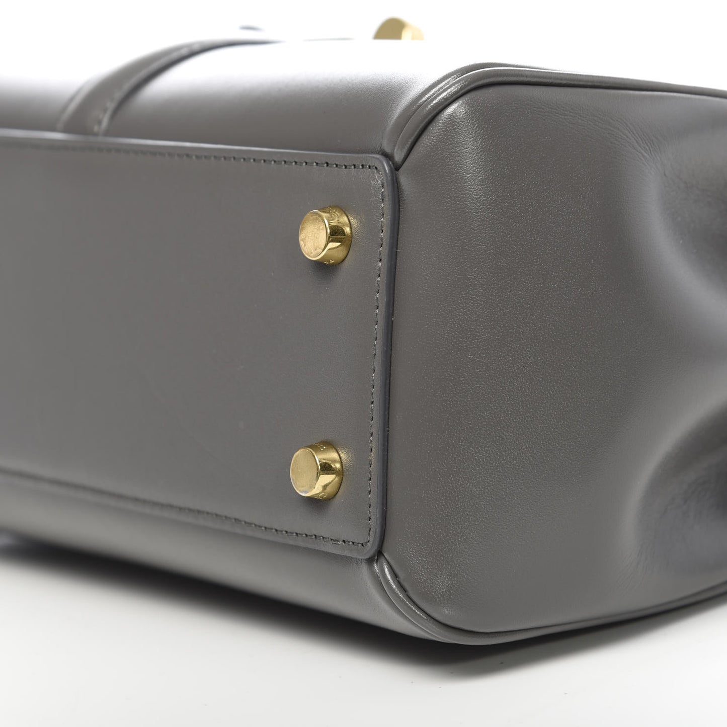 Satinated Calfskin Small 16 Top Handle Bag Gray