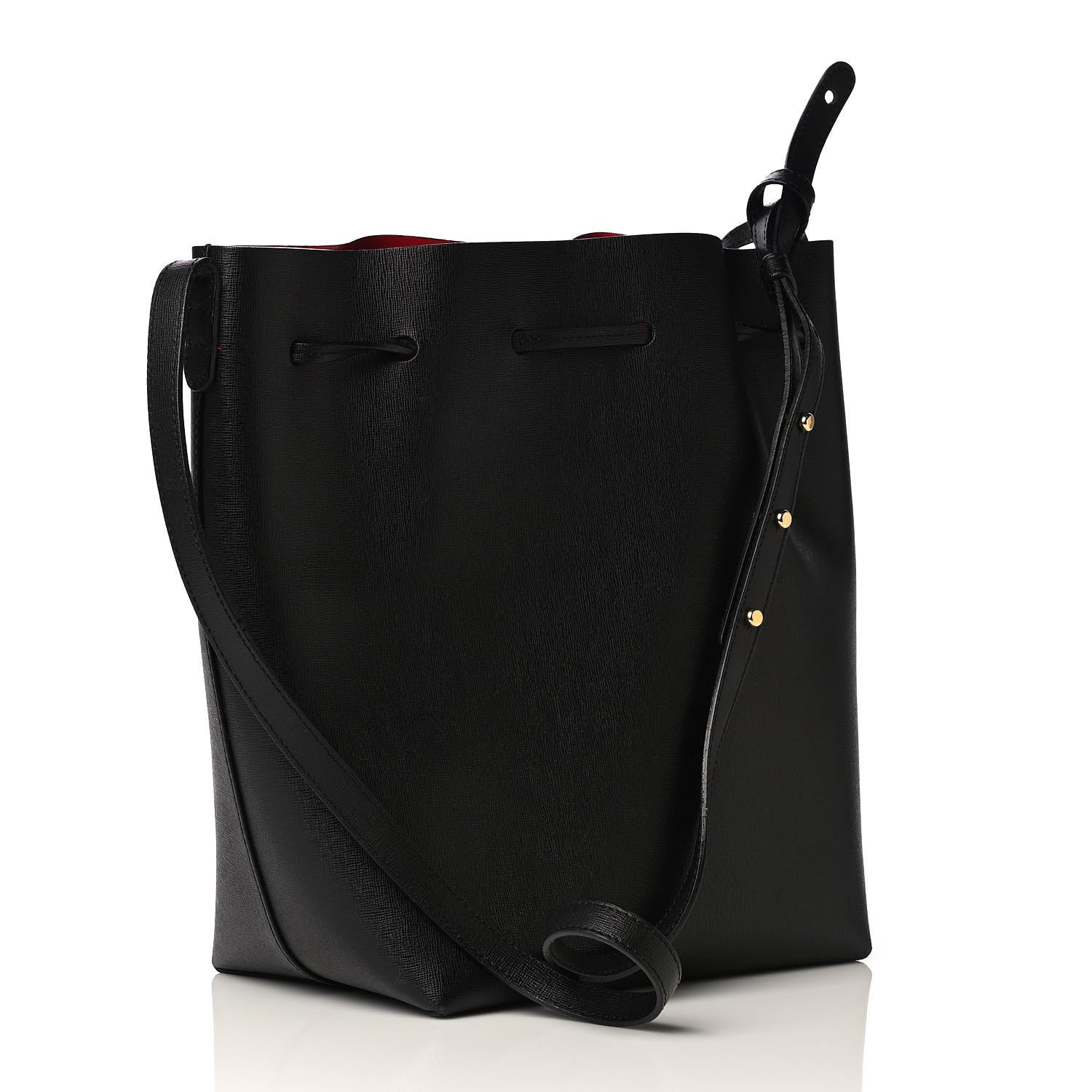 Mansur Gavriel Saffiano Bucket Bag Black Flamma 3 of 5