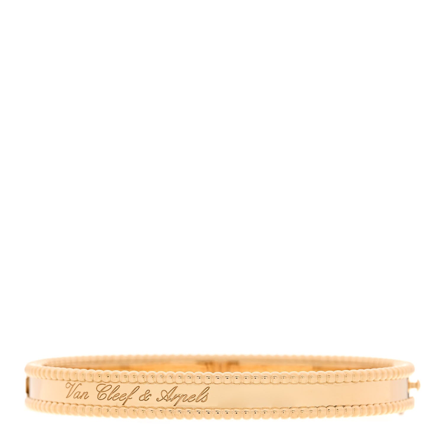 Van Cleef & Arpels 18K Yellow Gold Perlee Signature Bangle Bracelet L 1 of 4