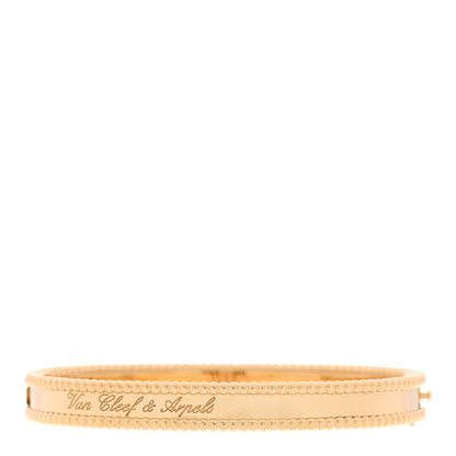 Van Cleef & Arpels 18K Yellow Gold Perlee Signature Bangle Bracelet L 1 of 4
