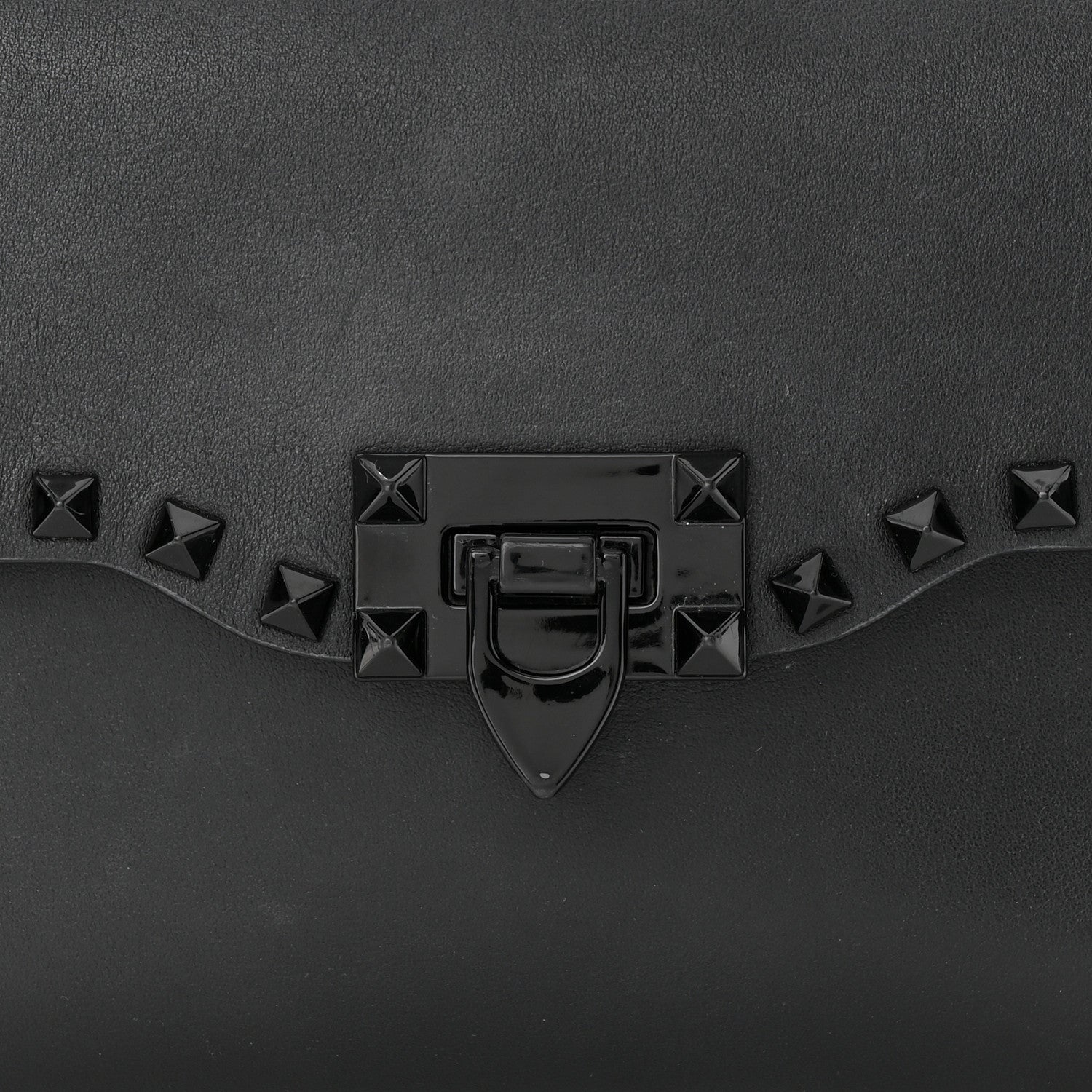 Valentino Garavani Vitello Monochrome Medium Rockstud Flip Lock Crossbody Bag Black 7 of 11