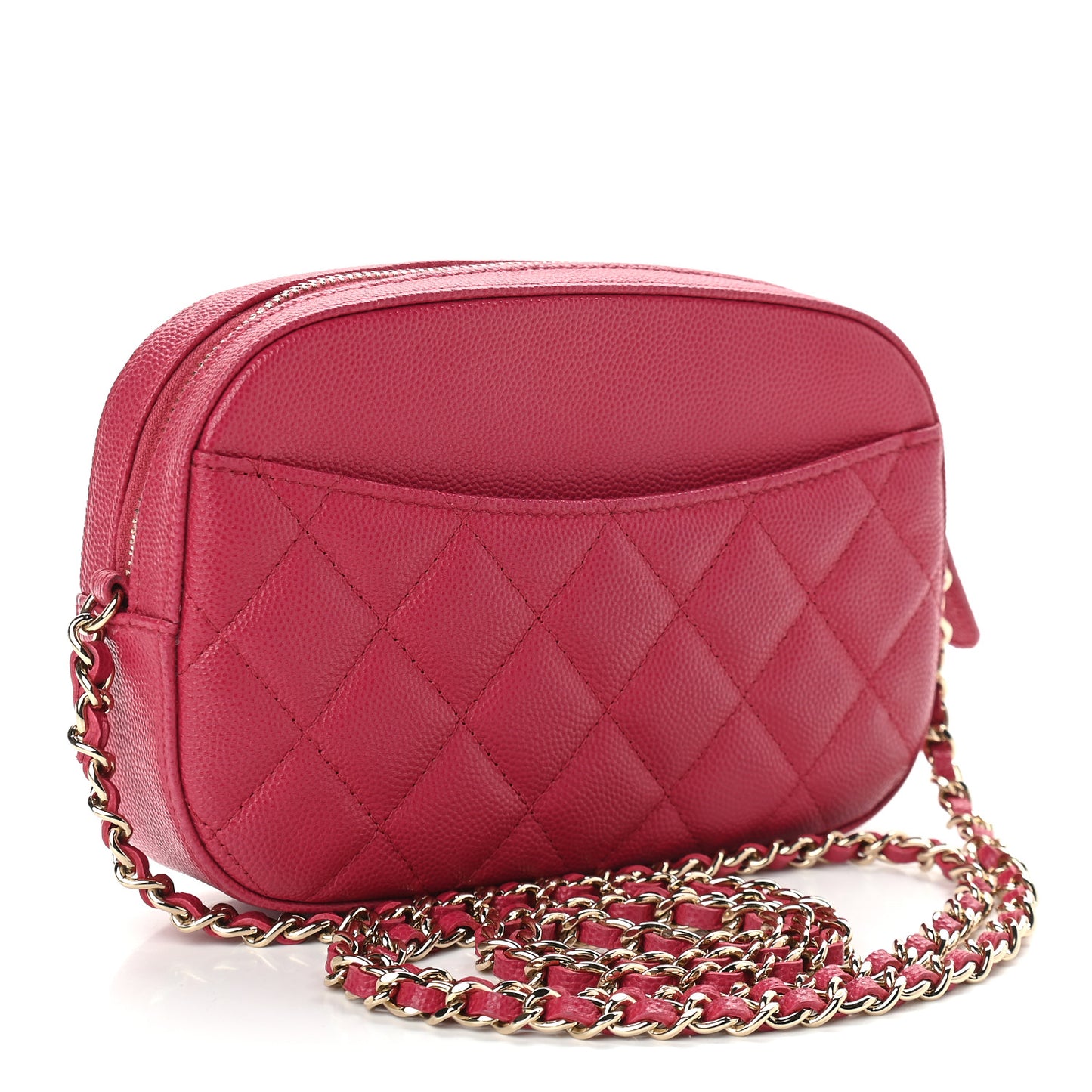 Caviar Quilted Camera Case Dark Pink
