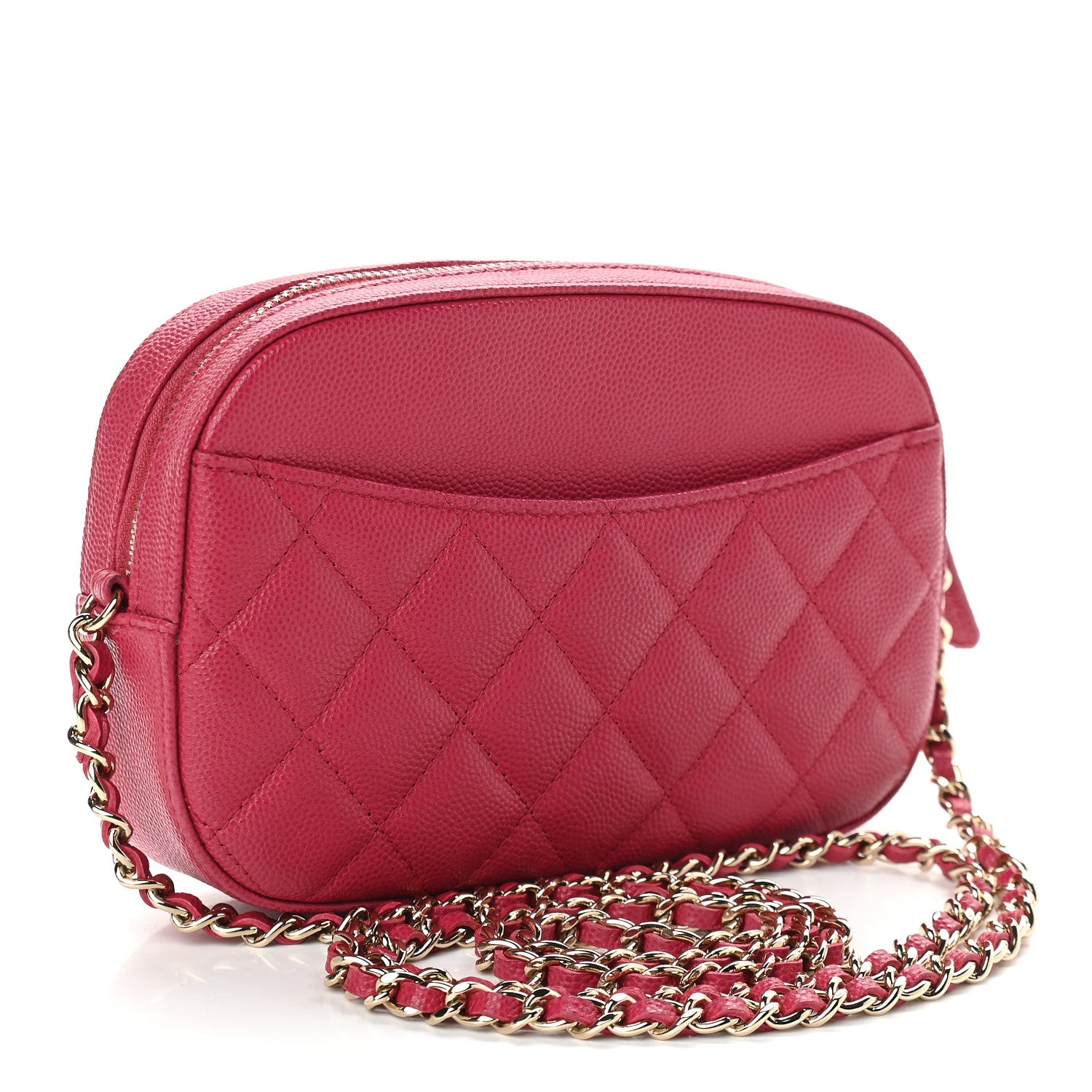 Chanel Caviar Quilted Camera Case Dark Pink 2 of 8