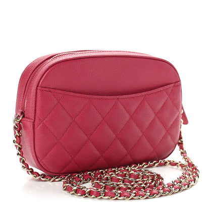 Chanel Caviar Quilted Camera Case Dark Pink 2 of 8