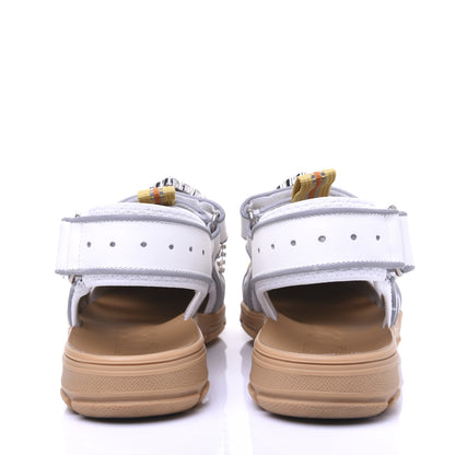 Gucci Mesh Fabric Tinsel Sport Sandals 37.5 White Silver 6 of 18