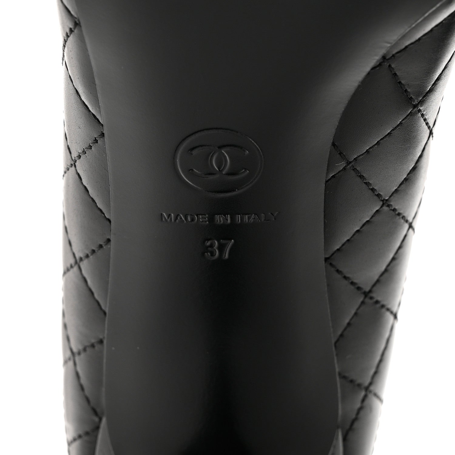 Chanel Calfskin Quilted Cap Toe Camellia Pumps 37 Black 8 of 9