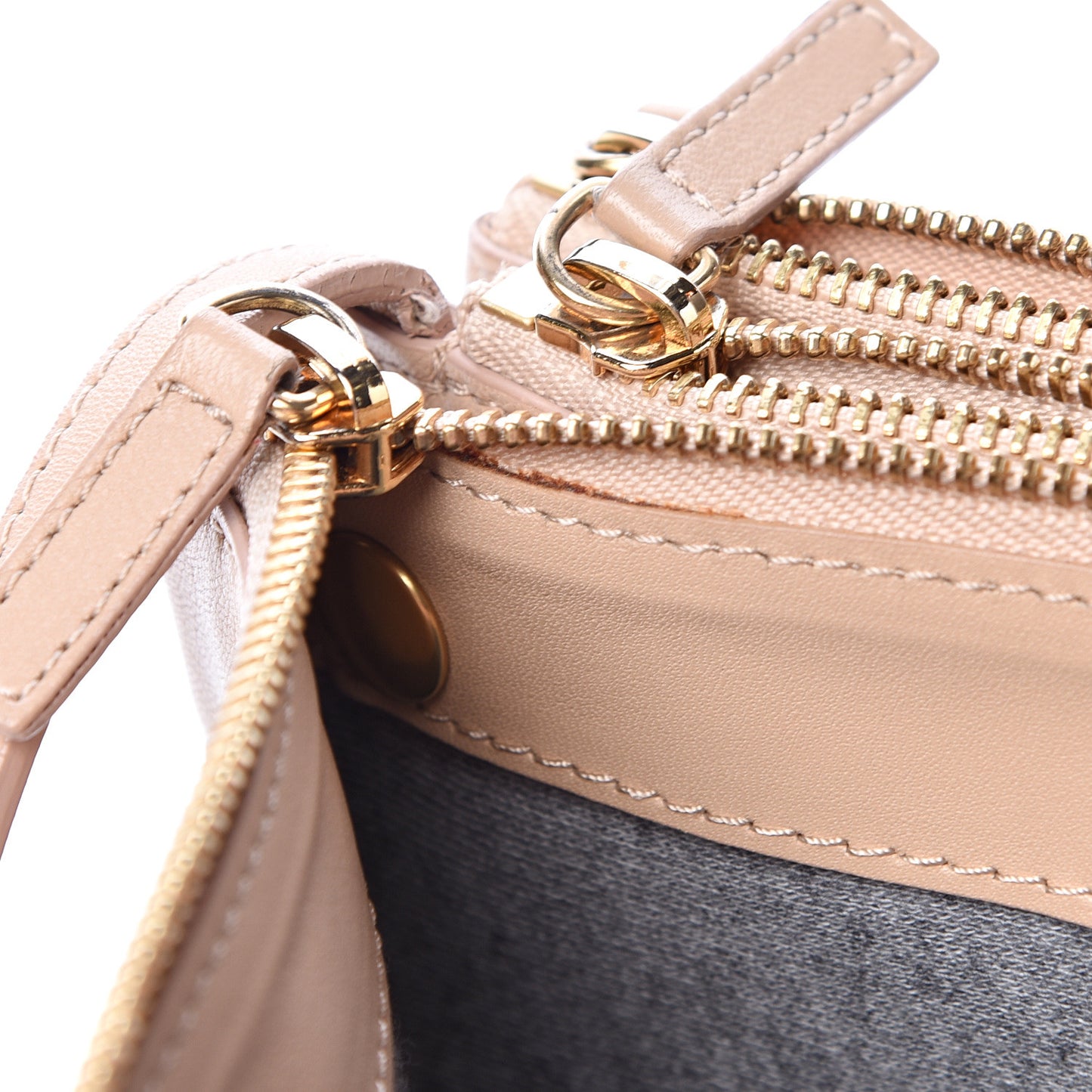 Smooth Lambskin Small Trio Crossbody Bag Powder
