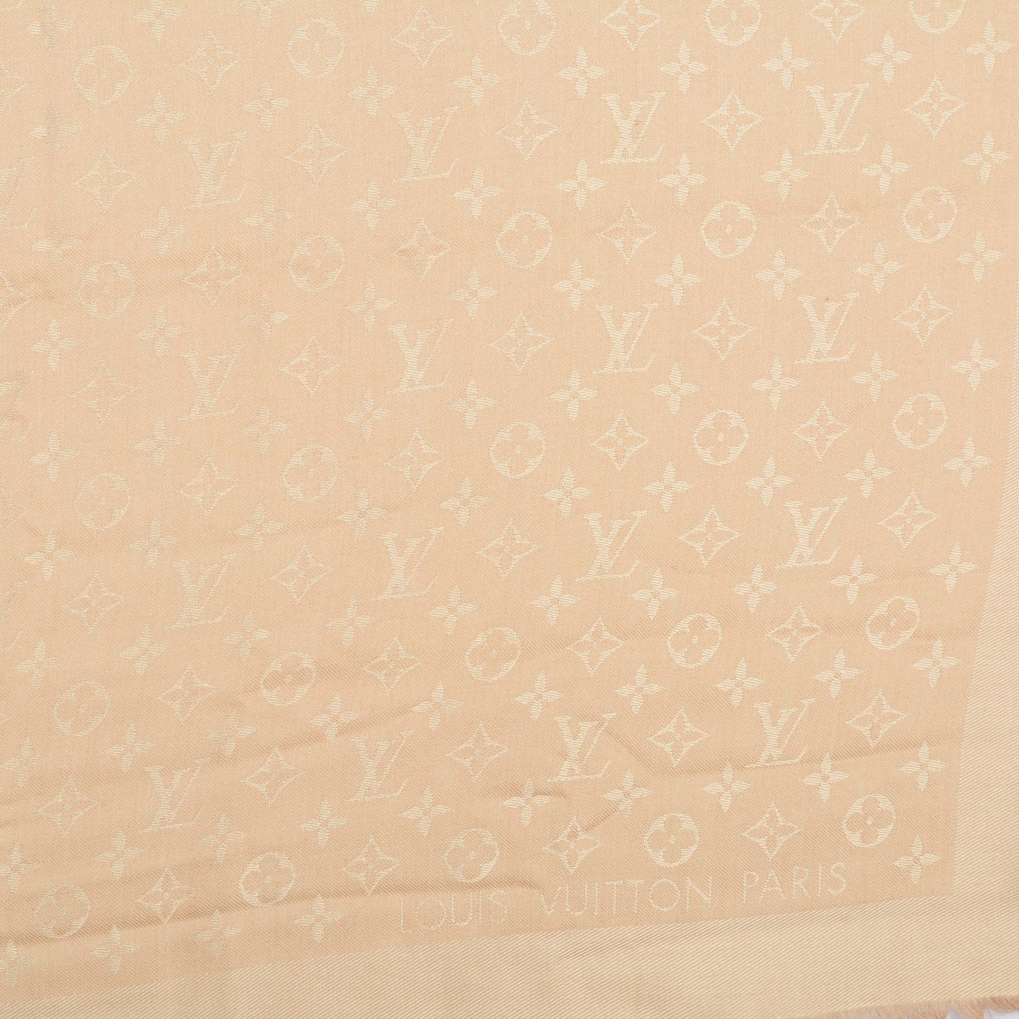 Silk Wool Monogram Shawl Dune