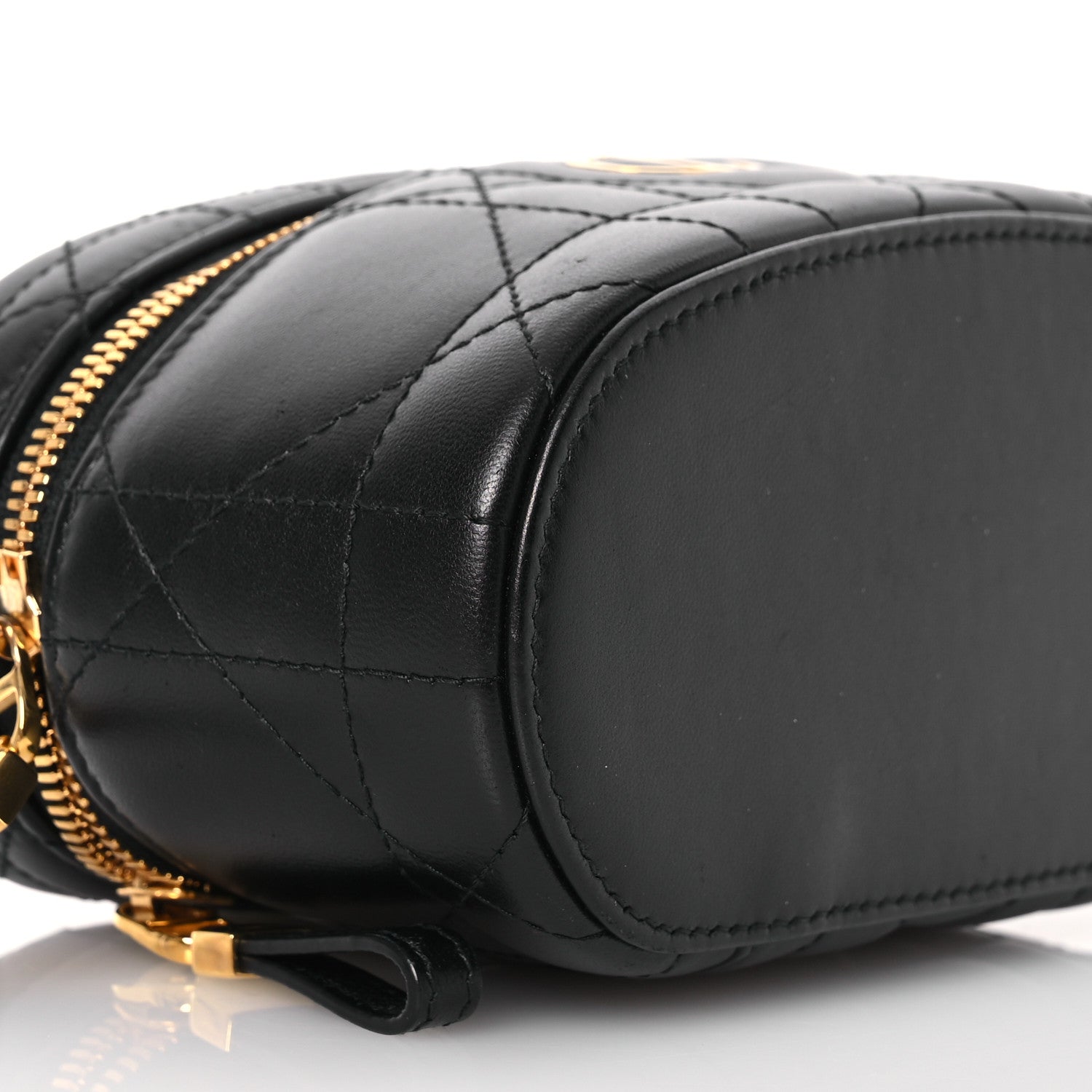 Christian Dior Lambskin Macrocannage Mini Caro Vanity Case Black 9 of 14