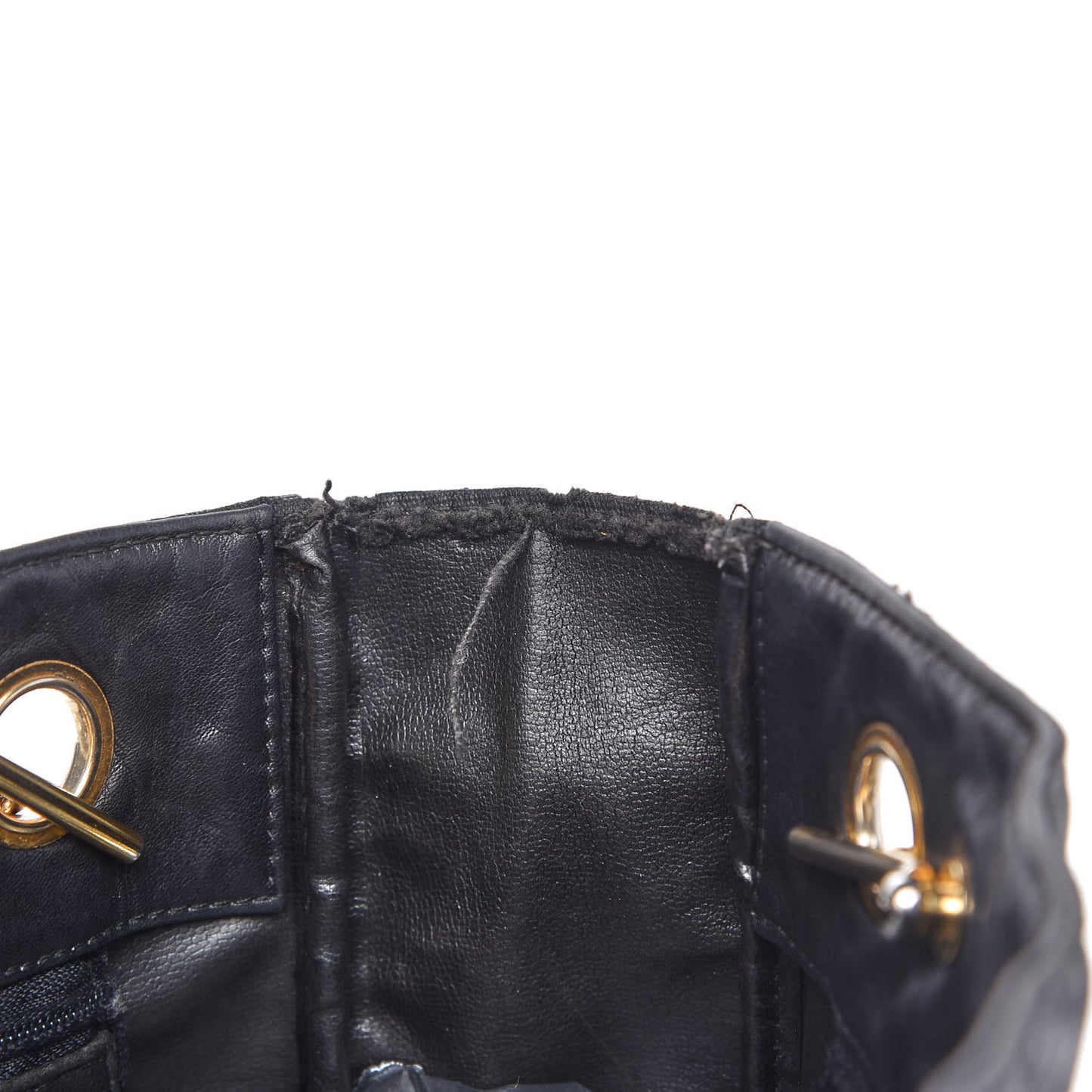 Lambskin Coated Canvas Shopping Tote Black