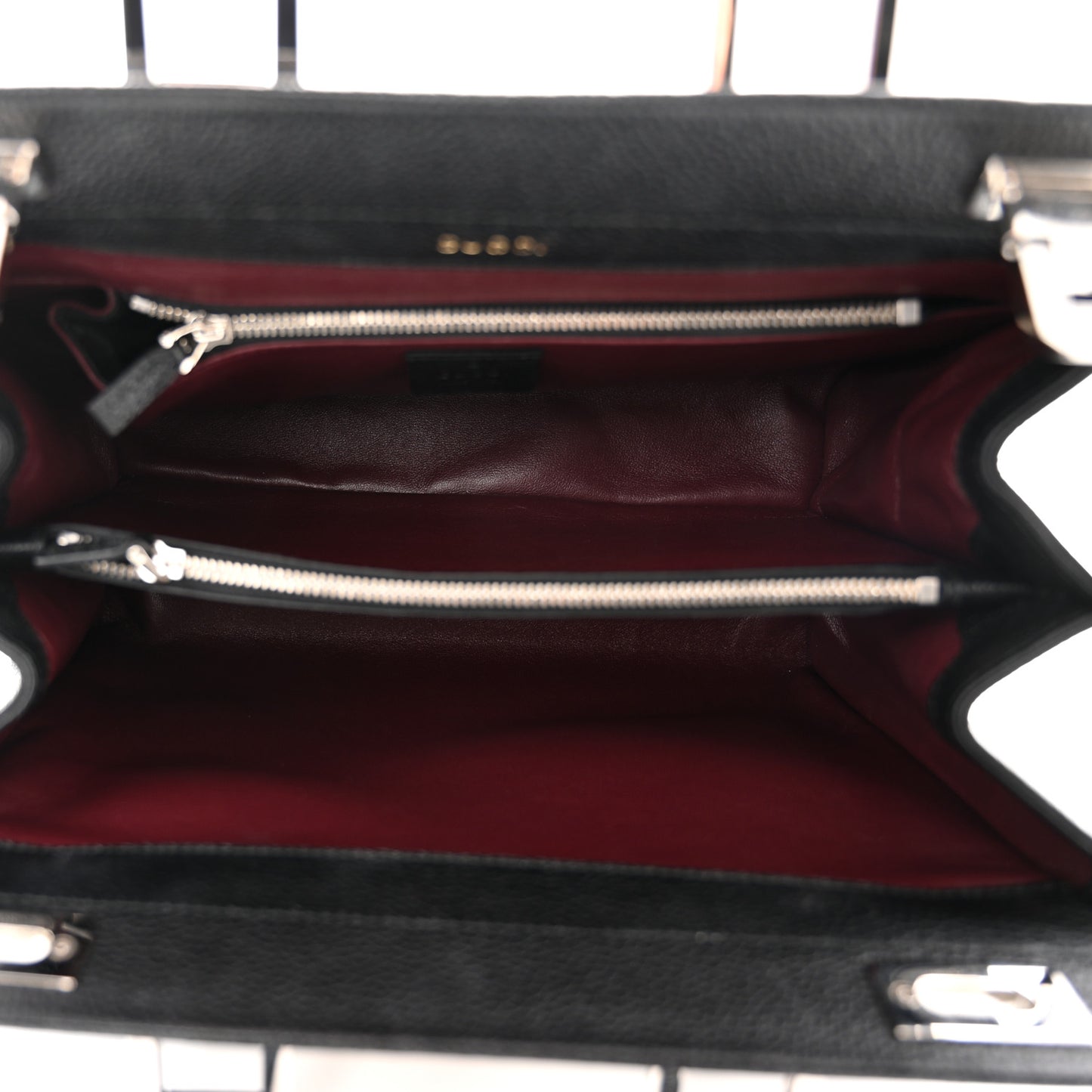 Grainy Calfskin Small Zumi Top Handle Bag Black