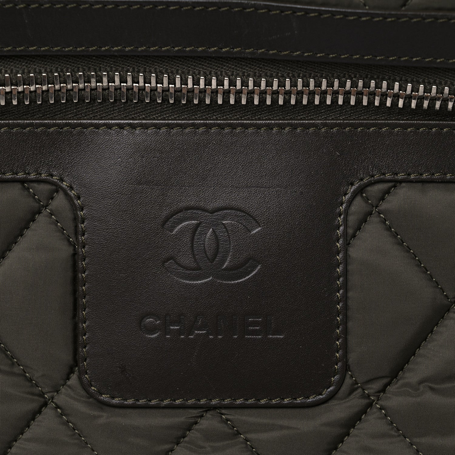 Chanel Nylon Quilted Large Coco Cocoon Tote Khaki 10 of 12