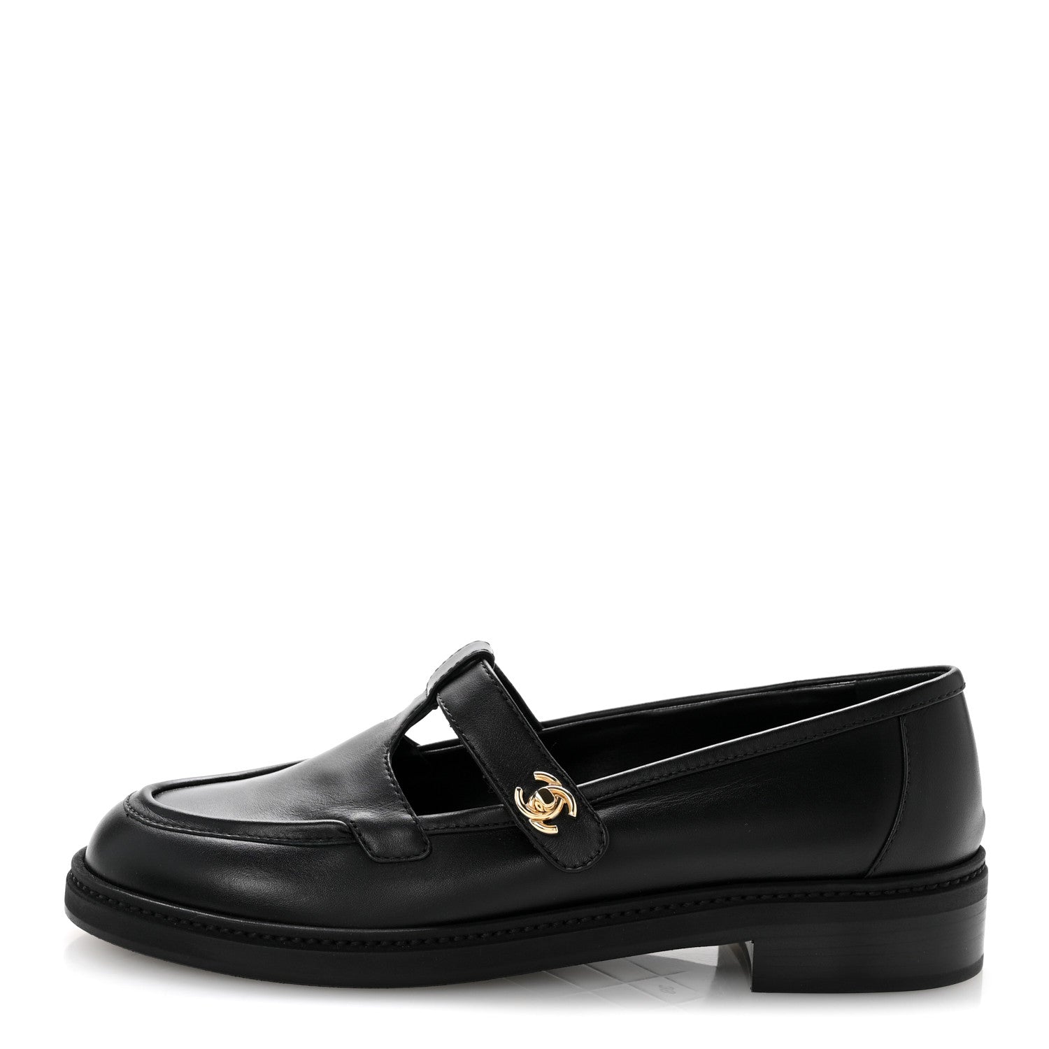 Chanel Calfskin CC Turnlock Moccasin Loafers 39 Black 1 of 10