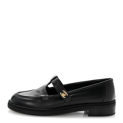Chanel Calfskin CC Turnlock Moccasin Loafers 39 Black 1 of 10