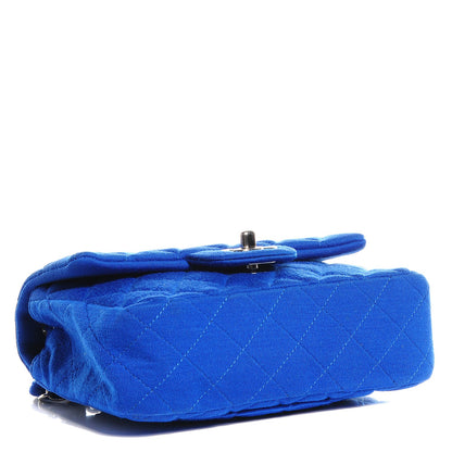 Chanel Jersey Quilted Mini Rectangular Flap Blue 4 of 8