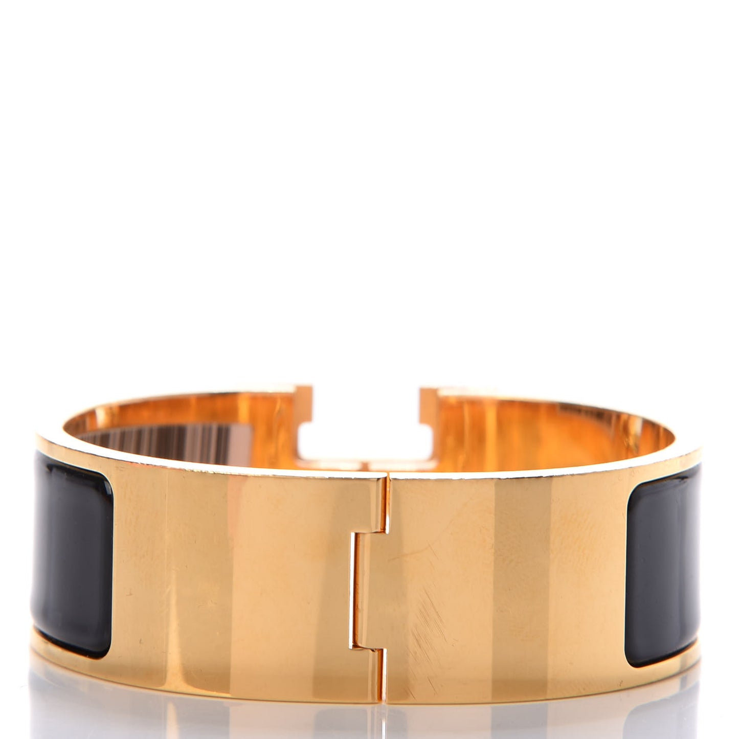 Enamel Wide Clic Clac H Bracelet PM Black