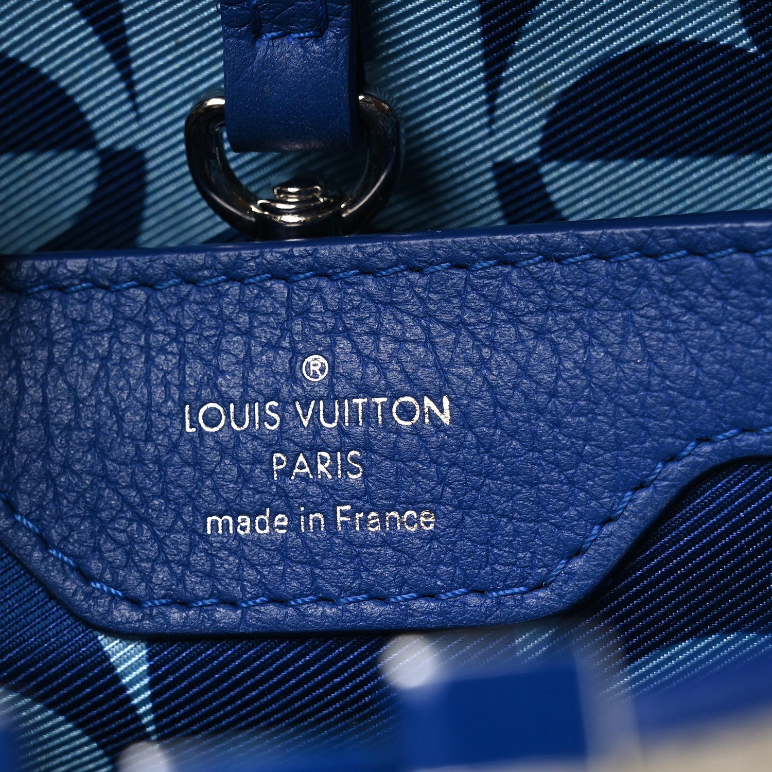 Louis Vuitton Taurillon Capucines BB White Blue 6 of 11
