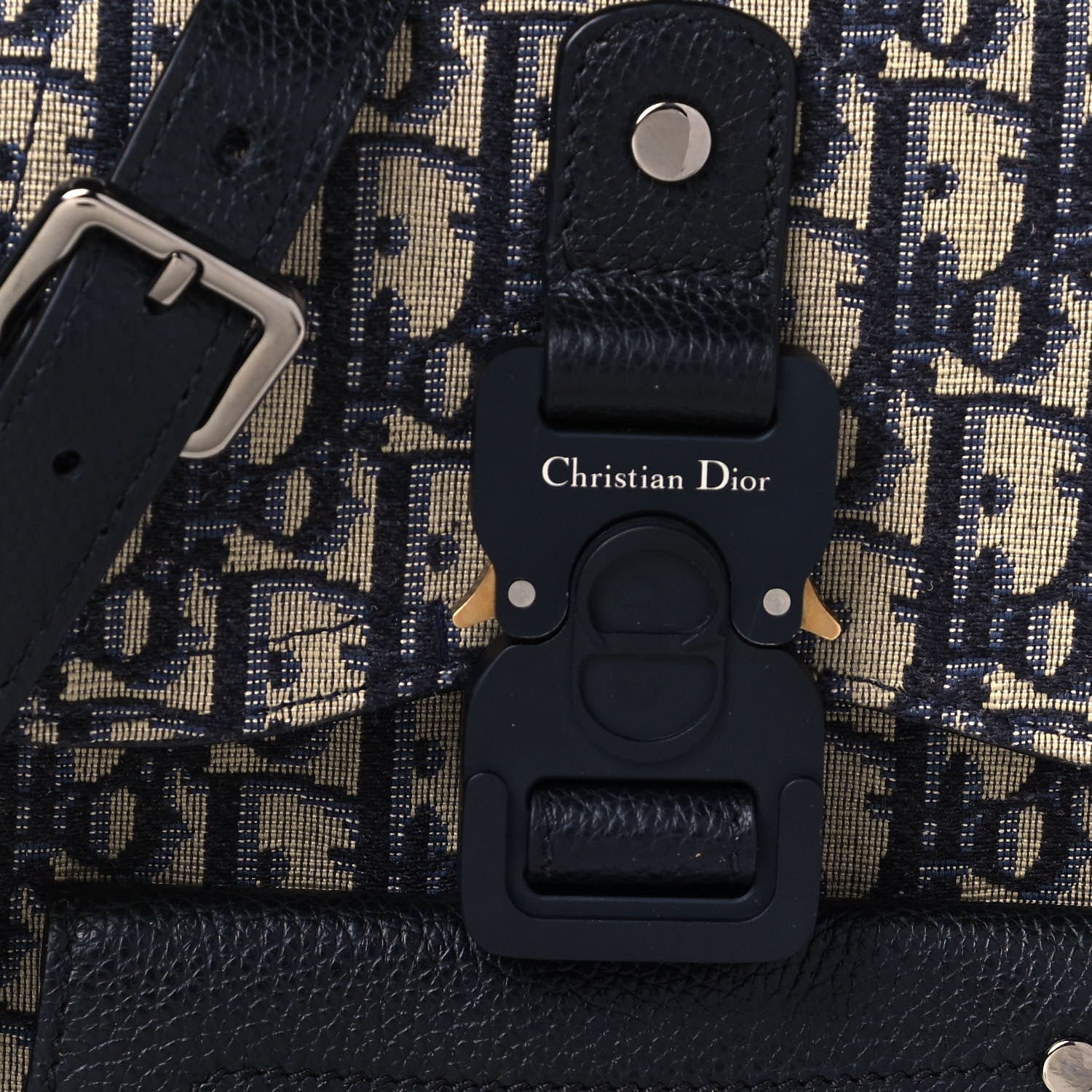 Christian Dior HOMME Oblique Calfskin Mens Mini Saddle Backpack Navy Blue 7 of 12