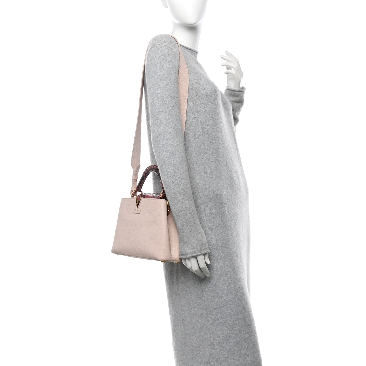 Taurillon Snakeskin Capucines BB Pink