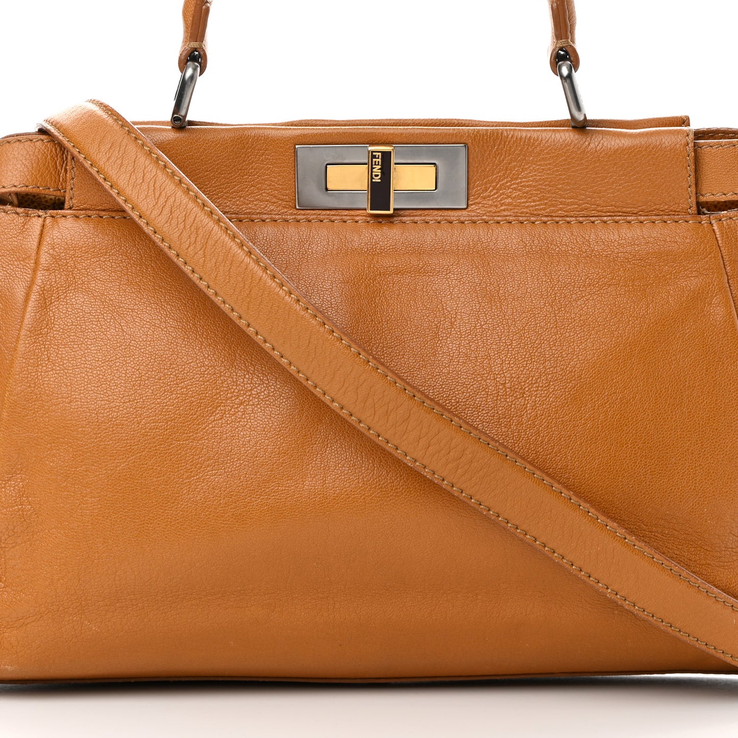 Goatskin Medium Peekaboo Iconic Satchel Camel