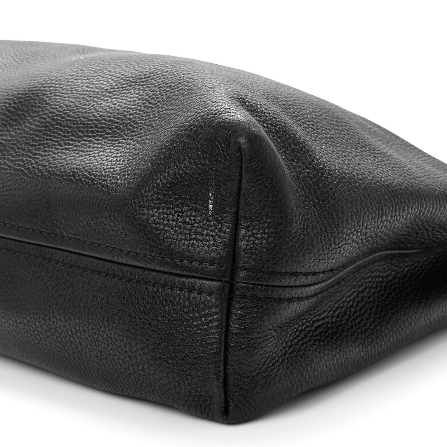 Prada Vitello Daino Embossed Logo Hobo Black 9 of 13