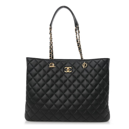 Chanel Calfskin Quilted Large Classic Shopping Tote Black 1 of 10