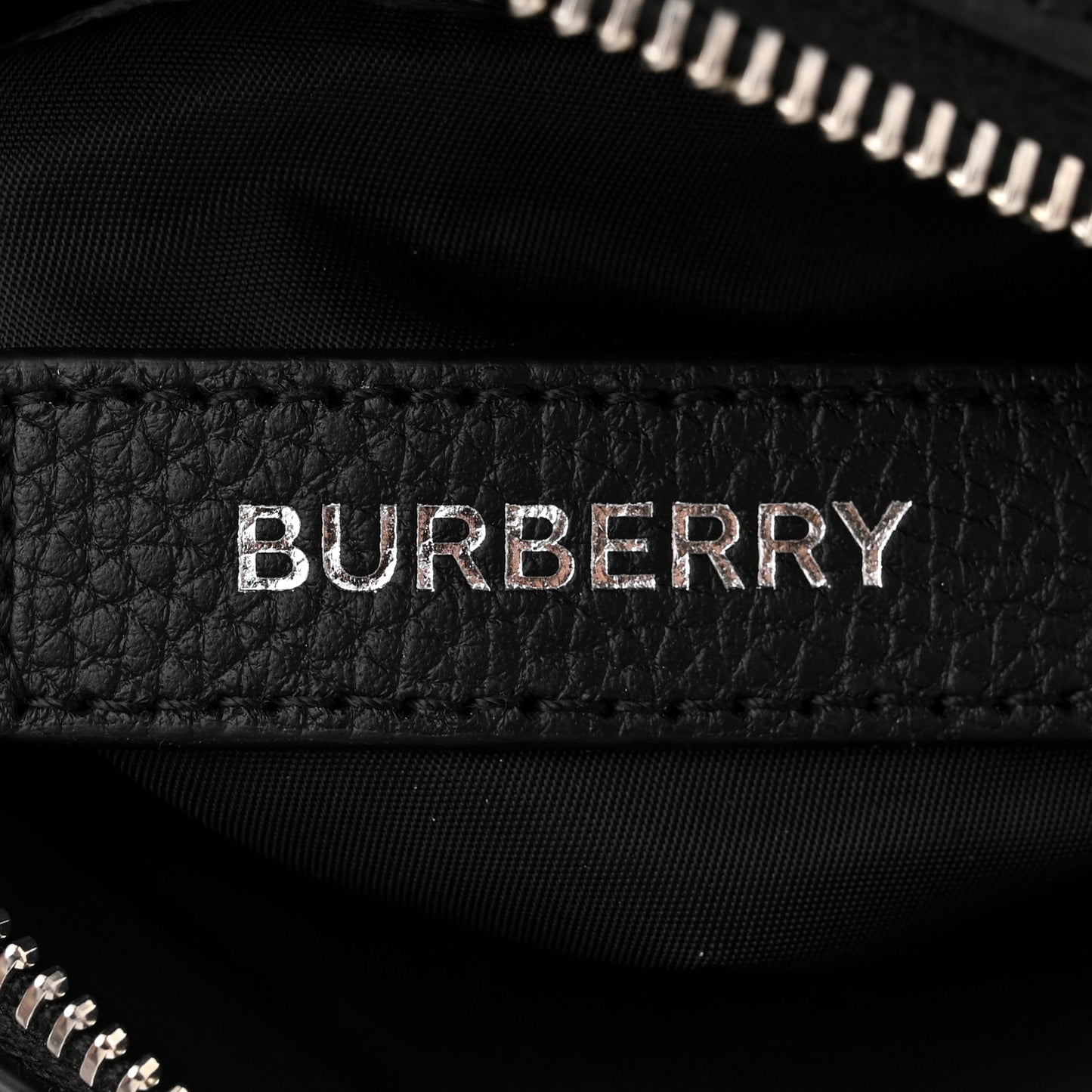 Pebbled Calfskin Logo Embossed Thornton Messenger Bag Black