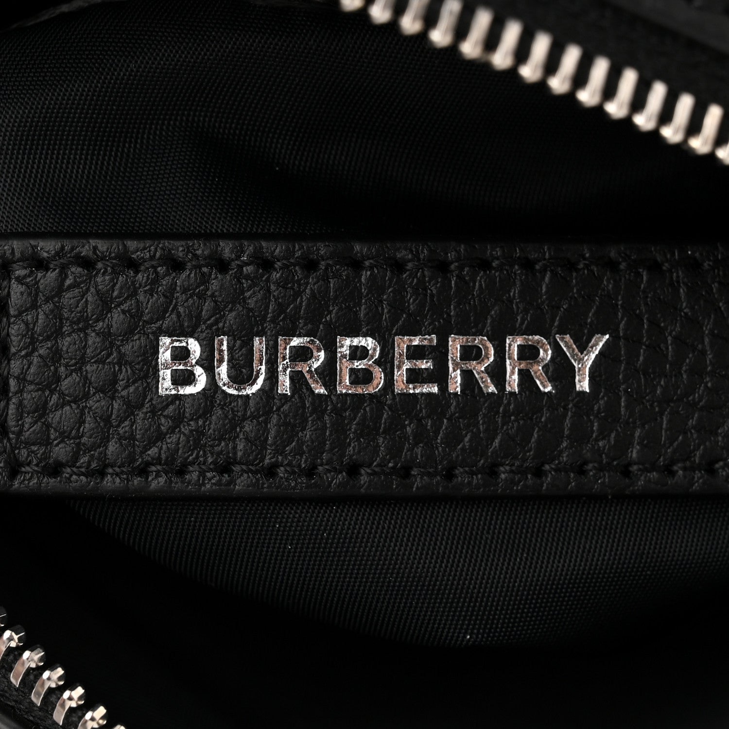 Burberry Pebbled Calfskin Logo Embossed Thornton Messenger Bag Black 6 of 11