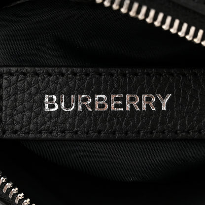 Burberry Pebbled Calfskin Logo Embossed Thornton Messenger Bag Black 6 of 11